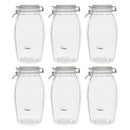 REGENT FACETED HERMETIC GLASS CANISTER WITH CLIP SEAL AND GLASS LID, 2.3LT