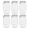 REGENT FACETED HERMETIC GLASS CANISTER WITH CLIP SEAL AND GLASS LID, 2.3LT