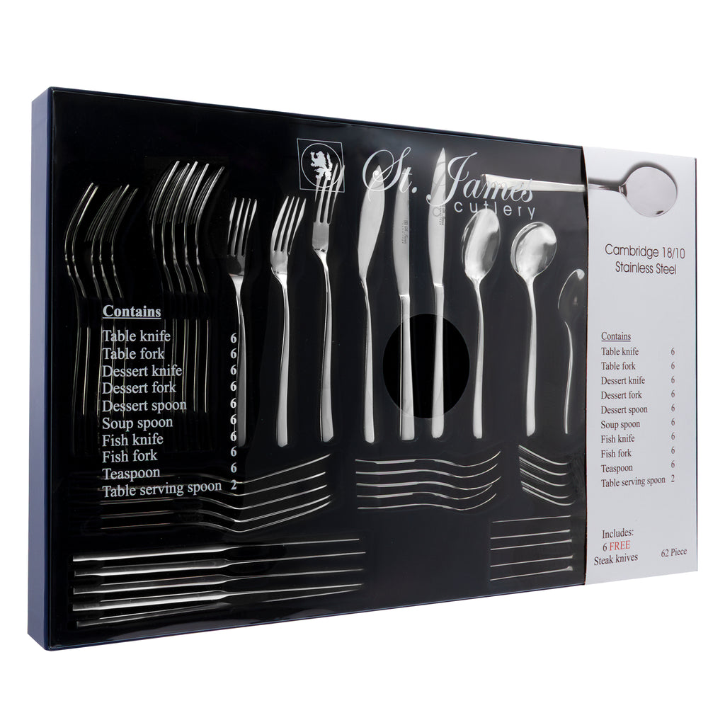 ST JAMES CUTLERY CAMBRIDGE 62 PIECE SET