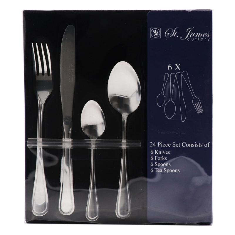 ST. JAMES CUTLERY BRISTOL (880) 24 PIECE SET IN CARDBOARD GIFT BOX