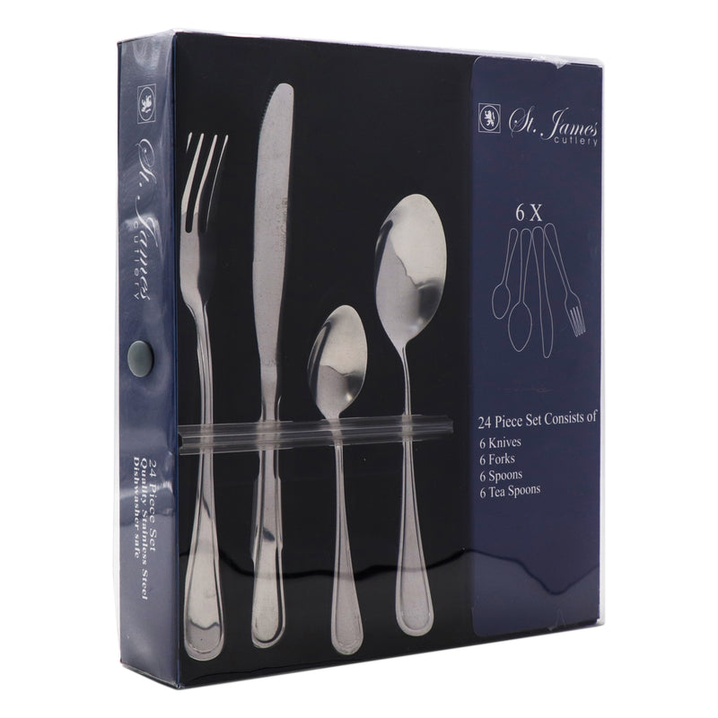 ST. JAMES CUTLERY BRISTOL (880) 24 PIECE SET IN CARDBOARD GIFT BOX