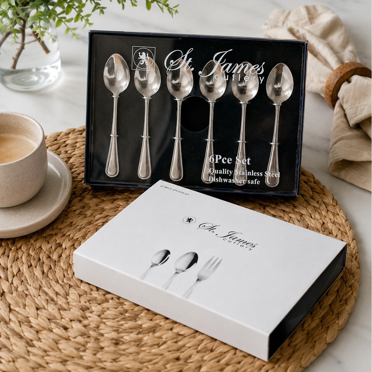 ST. JAMES CUTLERY BRISTOL (880) TEASPOON GIFT BOX 6PK SET