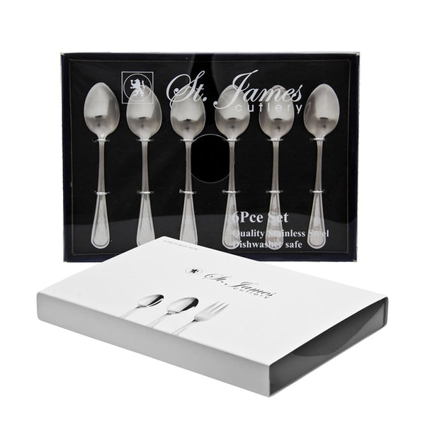 ST. JAMES CUTLERY BRISTOL (880) 6 PIECE TEASPOON SET IN GIFT BOX