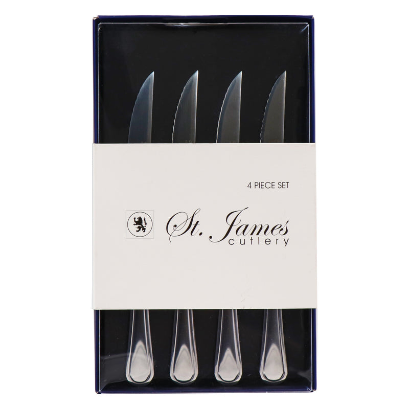 ST. JAMES CUTLERY BRISTOL (880) 4 PIECE STEAK KNIFE SET IN A GIFT BOX