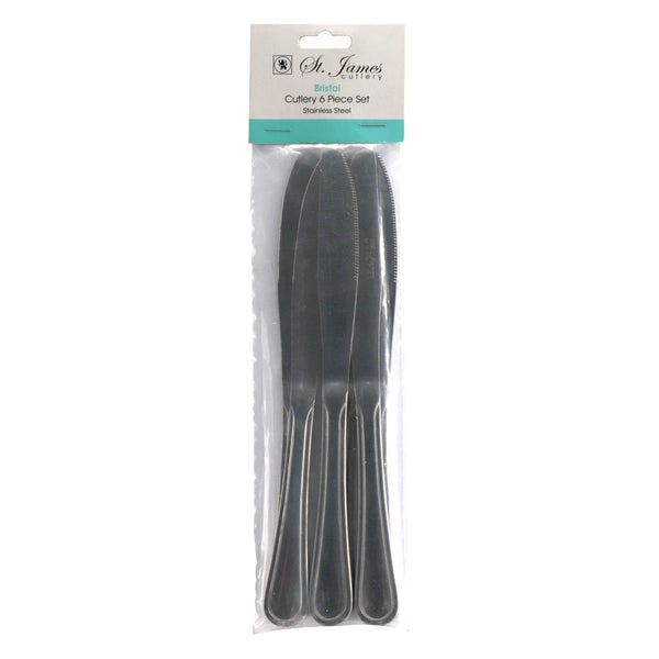 ST. JAMES CUTLERY BRISTOL (880) TABLE KNIFE 6PK STAINLESS STEEL