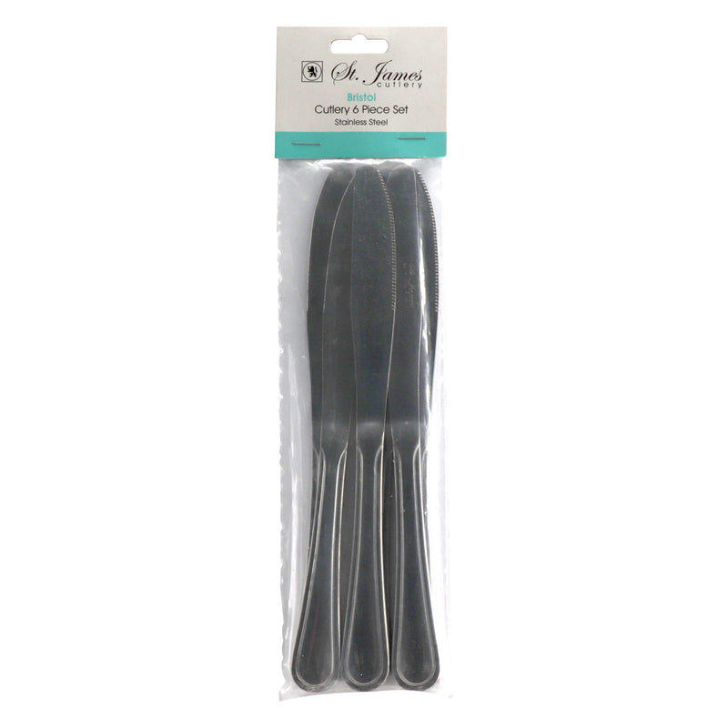 ST. JAMES CUTLERY BRISTOL (880) TABLE KNIFE 6PK STAINLESS STEEL