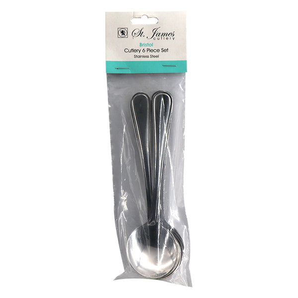 ST. JAMES CUTLERY BRISTOL (880) SOUP SPOON 6PK STAINLESS STEEL