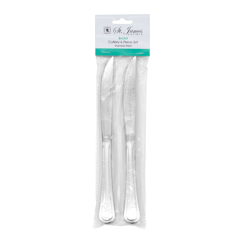 ST. JAMES CUTLERY BRISTOL (880) STEAK KNIFE 6PK STAINLESS STEEL