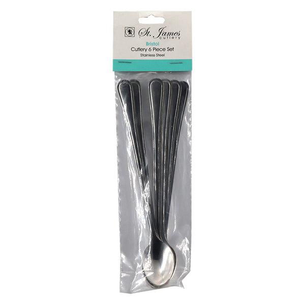 ST. JAMES CUTLERY BRISTOL (880) SODA SPOON 6PK STAINLESS STEEL
