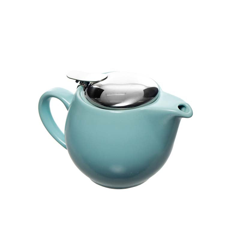 TEAPOT CERAMIC WITH S/STEEL COVER & INFUSER LIGHT BLUE (350ML)