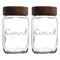 CONSOL JAR WITH DARK WOOD LID 2 PACK, 1LT (167X102MM DIA)