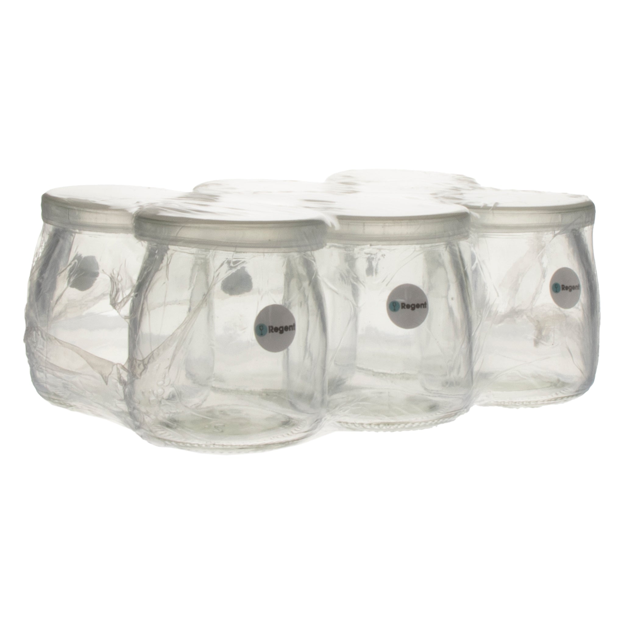 REGENT YOGHURT JARS WITH PLASTIC LIDS 6PK, 150ML