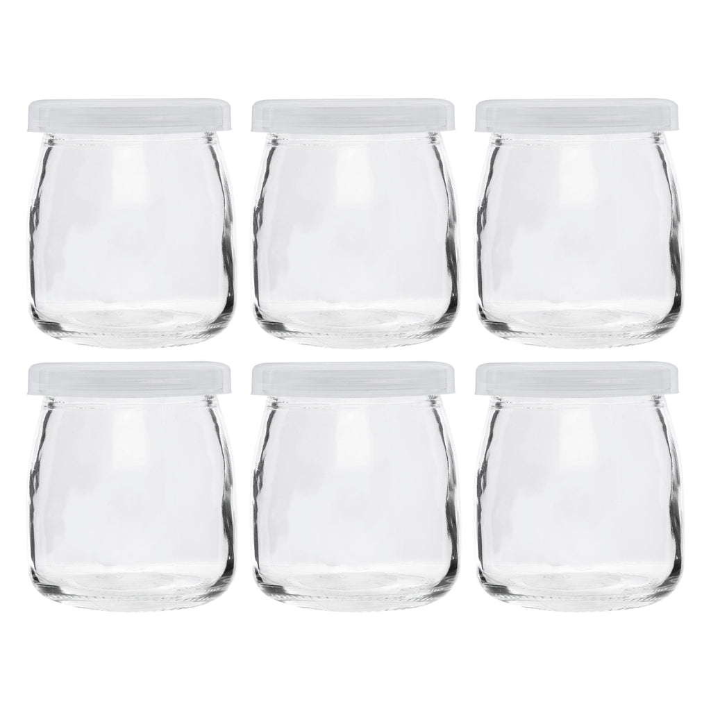REGENT YOGHURT JARS WITH PLASTIC LIDS 6PK, 150ML