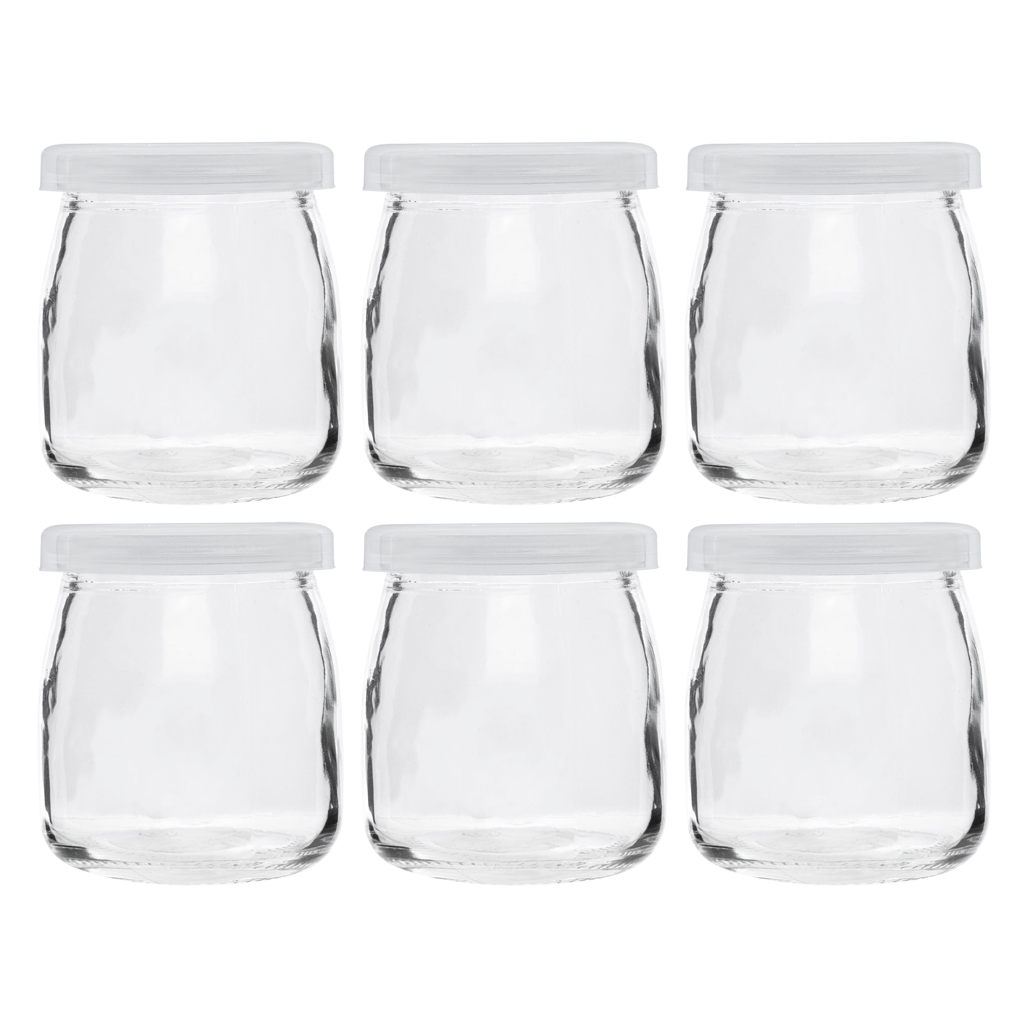 REGENT YOGHURT JARS WITH PLASTIC LIDS 6PK, 150ML