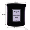 REGENT SCENTED CANDLES (VANILLA) IN A BLACK GLASS JAR WITH BLACK LID 6PK, 200G