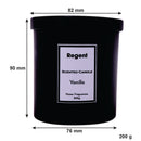 REGENT SCENTED CANDLES (VANILLA) IN A BLACK GLASS JAR WITH BLACK LID 6PK, 200G