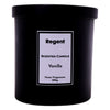 REGENT SCENTED CANDLES (VANILLA) IN A BLACK GLASS JAR WITH BLACK LID 6PK, 200G