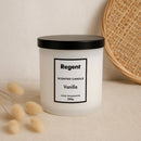 REGENT SCENTED CANDLES (VANILLA) IN A WHITE GLASS JAR WITH BLACK LID 6PK, 200G