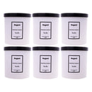 REGENT SCENTED CANDLES (VANILLA) IN A WHITE GLASS JAR WITH BLACK LID 6PK, 200G