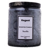 REGENT SCENTED CANDLES (VANILLA) IN EMBOSSED GLASS JARS, ASST. COLOURS 6PK, 185G