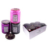 REGENT SCENTED CANDLES (VANILLA) IN EMBOSSED GLASS JARS, ASST. COLOURS 6PK, 185G