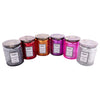 REGENT SCENTED CANDLES (VANILLA) IN EMBOSSED GLASS JARS, ASST. COLOURS 6PK, 185G