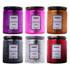 REGENT SCENTED CANDLES (VANILLA) IN EMBOSSED GLASS JARS, ASST. COLOURS 6PK, 185G