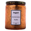 REGENT SCENTED CANDLES (VANILLA) IN EMBOSSED GLASS JARS, ASST. COLOURS 6PK, 185G