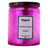 REGENT SCENTED CANDLES (VANILLA) IN EMBOSSED GLASS JARS, ASST. COLOURS 6PK, 185G