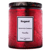 REGENT SCENTED CANDLES (VANILLA) IN EMBOSSED GLASS JARS, ASST. COLOURS 6PK, 185G