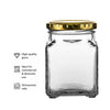 CONSOL 260ML CATERING SQUARE JAR WITH GOLD LID 6PK