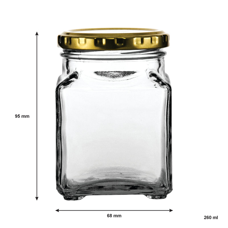 CONSOL 260ML CATERING SQUARE JAR 6PK