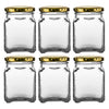 CONSOL 260ML CATERING SQUARE JAR WITH GOLD LID 6PK