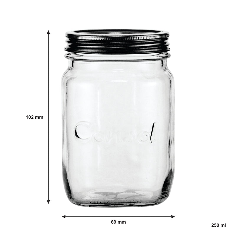 CONSOL 250ML PRESERVE JAR 6PK