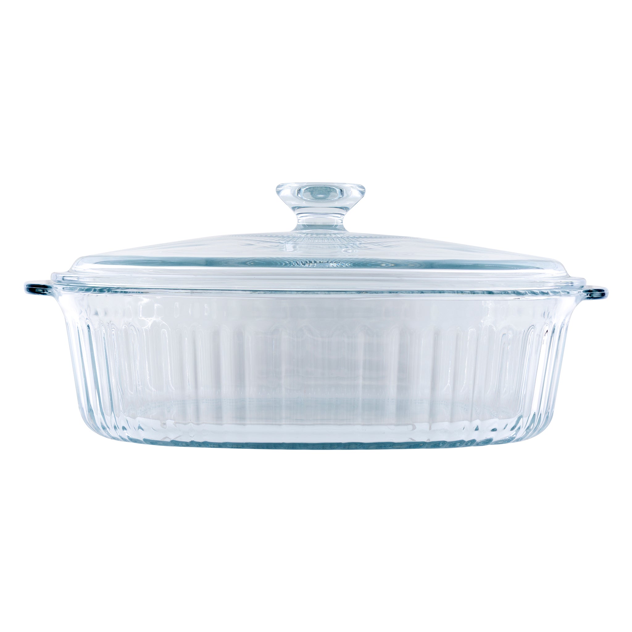 CONSOL TOLEDO OVAL RIBBED GLASS CASSEROLE WITH LID, 2.8L