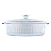 CONSOL TOLEDO OVAL RIBBED GLASS CASSEROLE WITH LID, 3.5 L