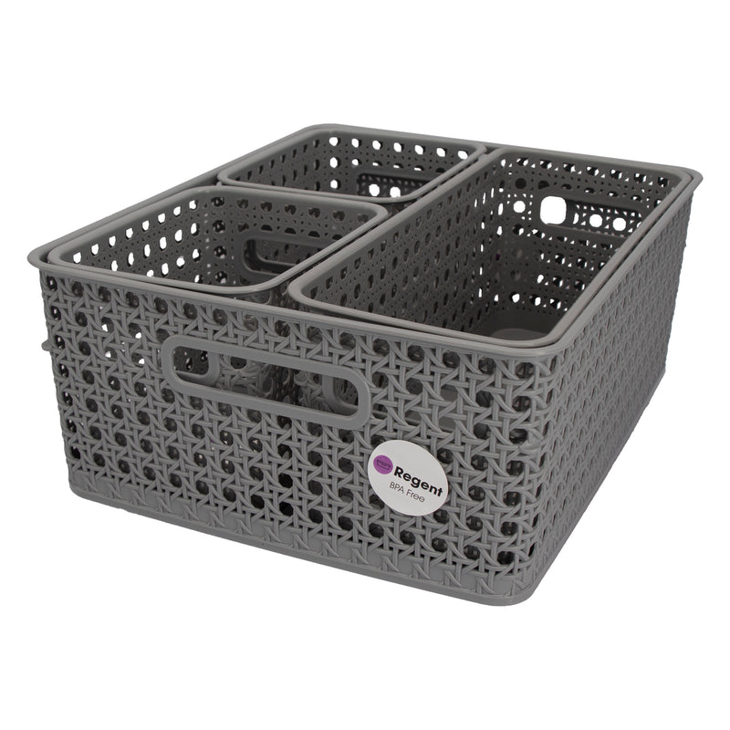 REGENT STOREAWAY CLASSIC BASKET GREY 4PCE VALUE PACK