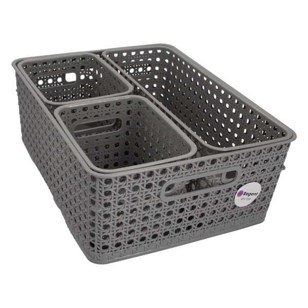 REGENT STOREAWAY CLASSIC BASKET GREY 4PCE VALUE PACK
