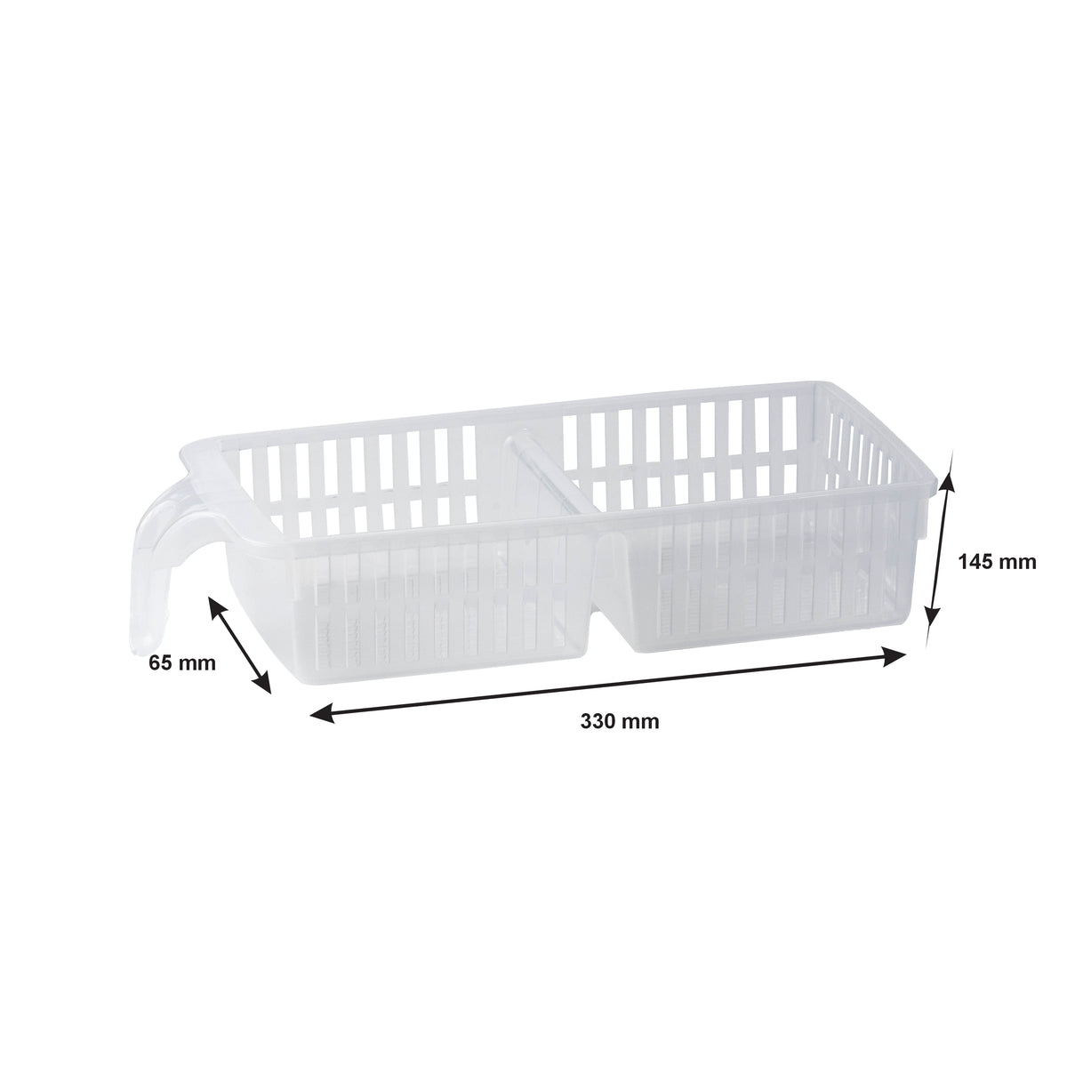 REGENT STOREAWAY PLASTIC CLEAR PANTRY AND FRIDGE BASKETS WITH DIVIDERS 2PK VALUE PACK