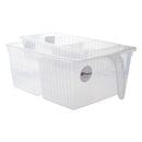 REGENT PLASTIC FRIDGE/PANTRY BASKET WITH DIVIDER CLEAR 2PCE VALUE PACK