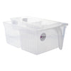 REGENT PLASTIC FRIDGE/PANTRY BASKET WITH DIVIDER CLEAR 2PCE VALUE PACK