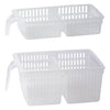 REGENT STOREAWAY PLASTIC CLEAR PANTRY AND FRIDGE BASKETS WITH DIVIDERS 2PK VALUE PACK