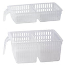 REGENT PLASTIC FRIDGE/PANTRY BASKET WITH DIVIDER CLEAR 2PCE VALUE PACK