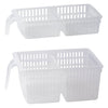 REGENT PLASTIC FRIDGE/PANTRY BASKET WITH DIVIDER CLEAR 2PCE VALUE PACK