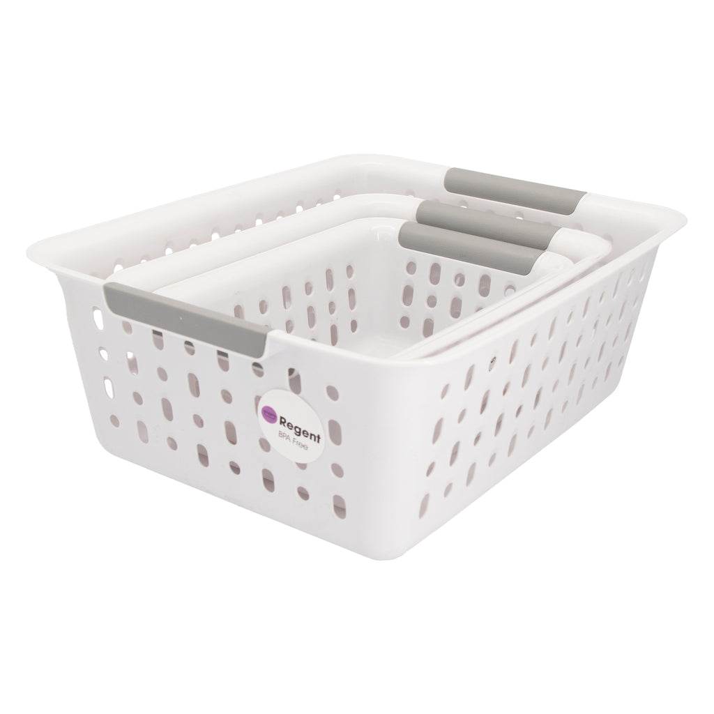 REGENT HARMONY WHITE AND GREY BASKETS 3PK VALUE PACK