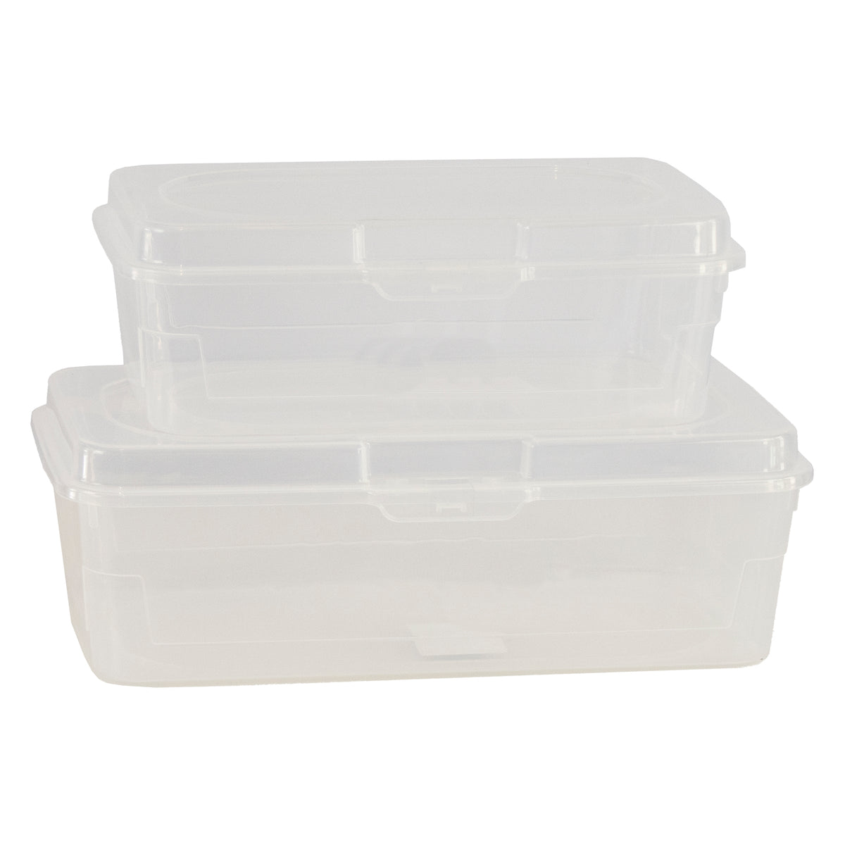 REGENT STOREAWAY CLEAR PLASTIC STACK BOXES 2.7L l 4.6L, 2 PIECE VALUE PACK