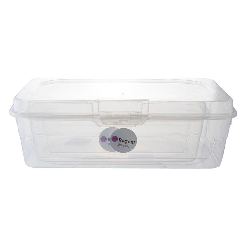 REGENT PLASTIC KEMPY RECTANGULAR STORAGE BOX CLEAR 2PCE VALUE PACK (2.7L l 4.6L), (350X200X115MM)