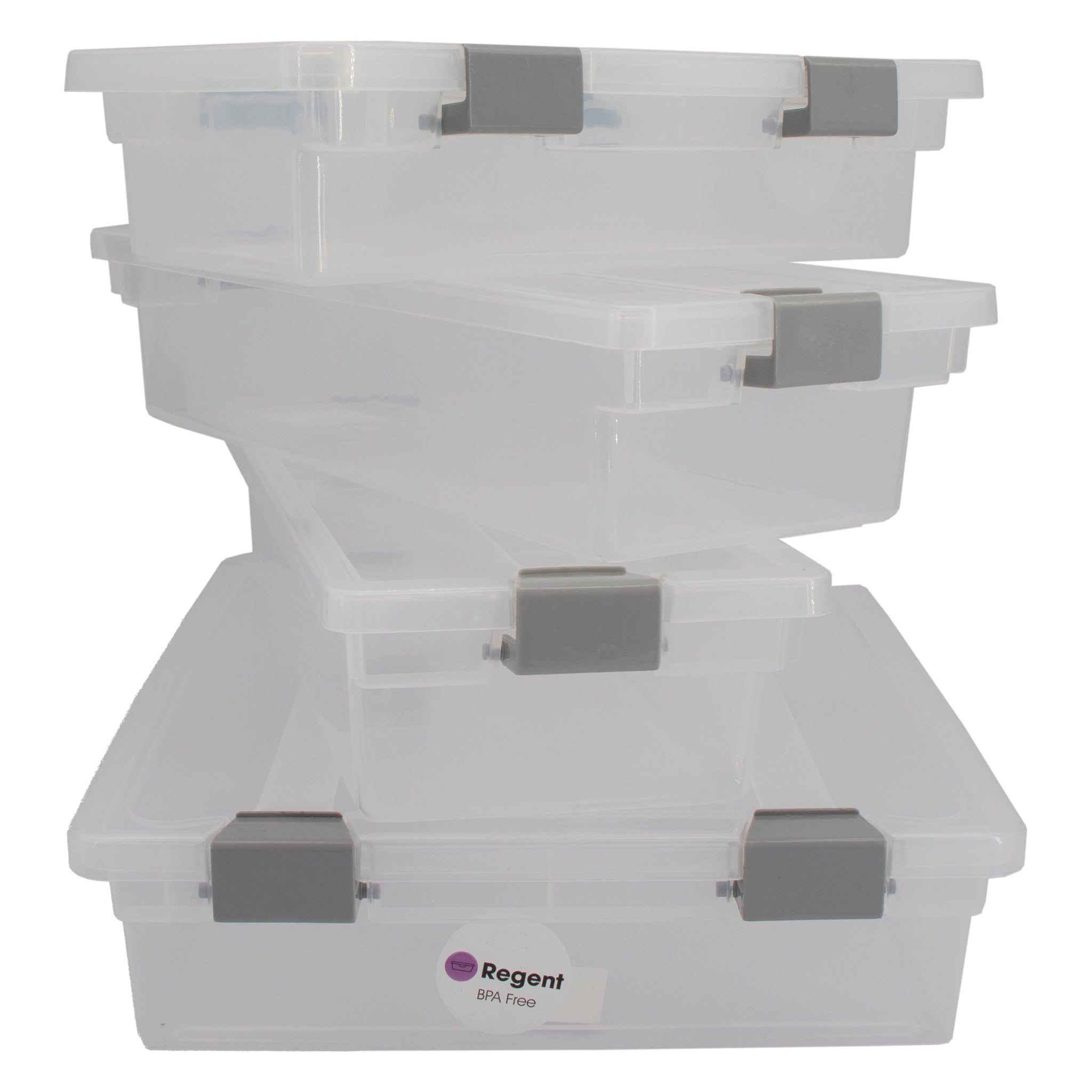 REGENT PLASTIC CLIPPY BOX CLEAR VALUE 4PK