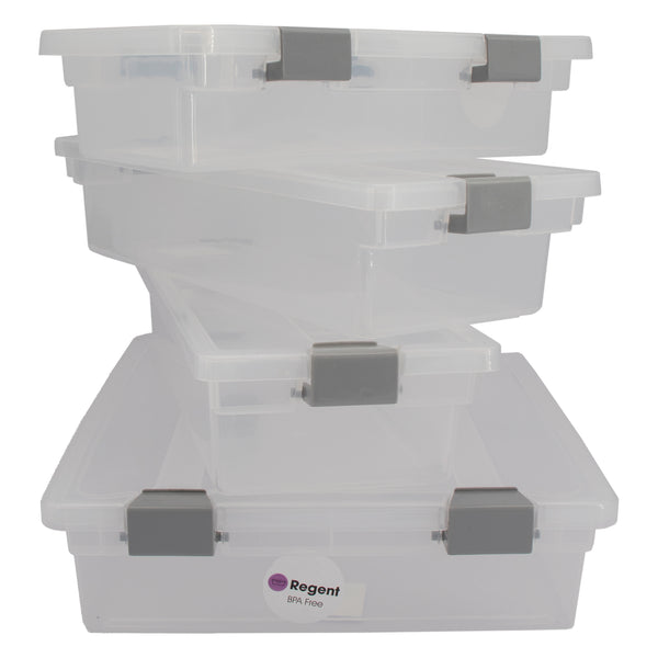 REGENT PLASTIC CLIPPY BOX CLEAR 4PCE VALUE PACK