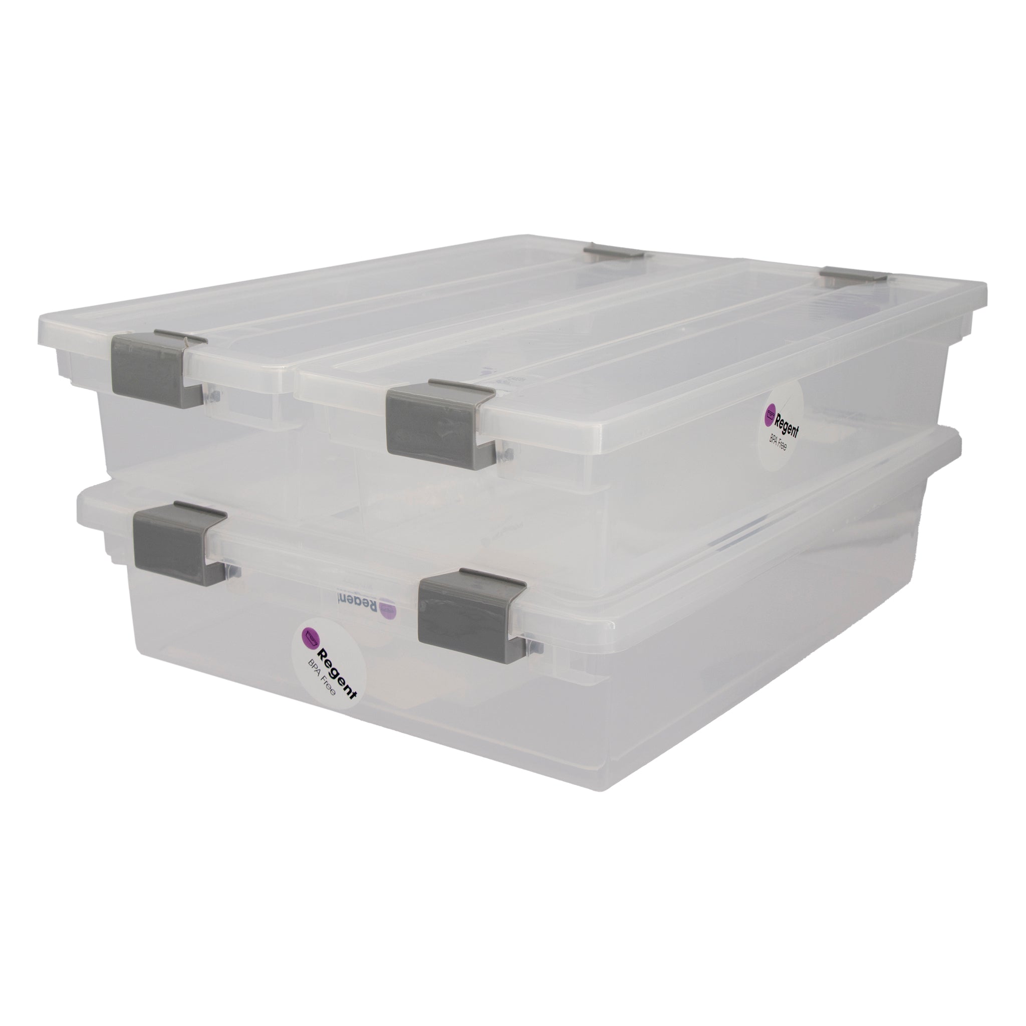 REGENT PLASTIC CLIPPY BOX CLEAR VALUE 4PK